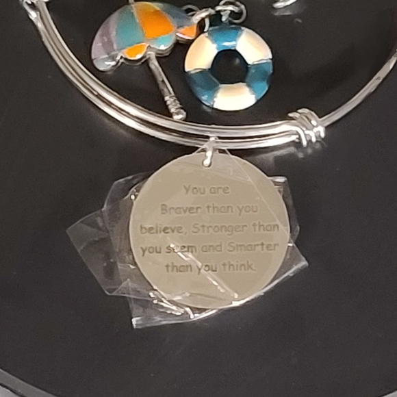 NEW Inspirational Charm Bangle Bracelet with Extra Charms - Picture 2 of 4